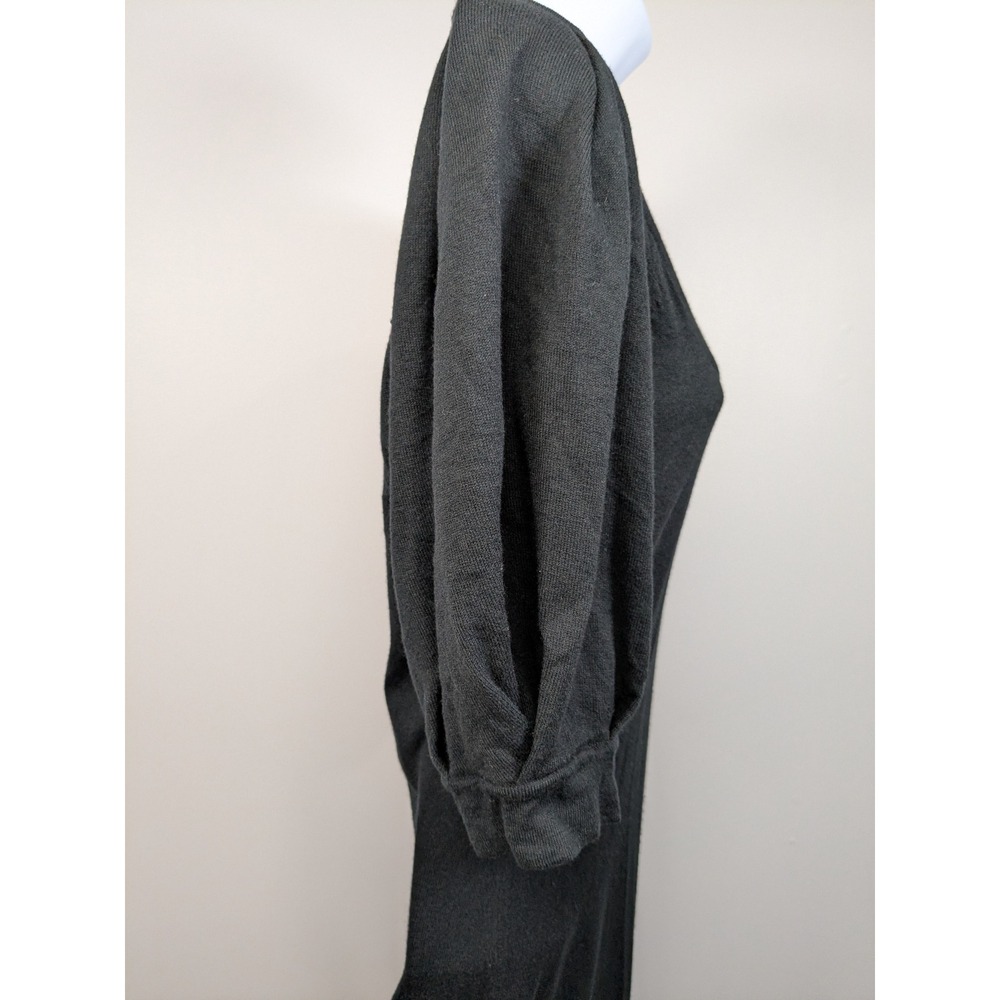 Banana Republic Silk Cotton Cashmere Puff Sleeve Sweater Dress Black Sm 606625 - Picture 3 of 12